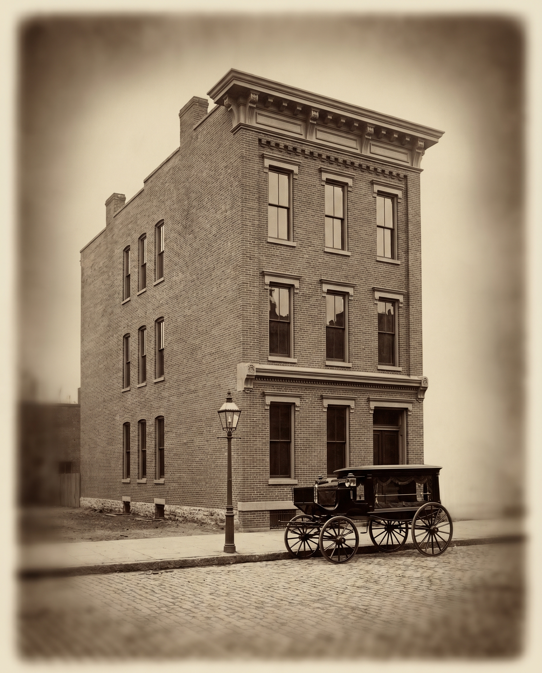 The newly-built brick chapel on Highland and Main, 1882